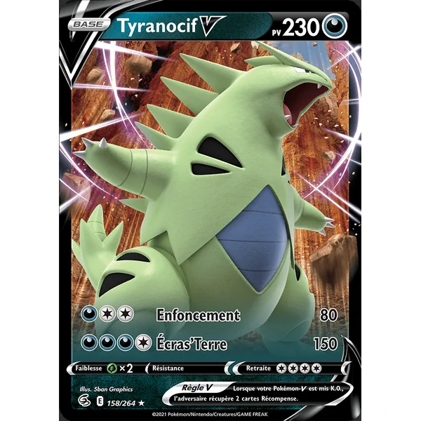 Carte Pokémon Tyranocif V 158/264 – EB Poing de Fusion