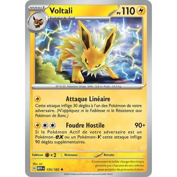 Carte Pokémon Voltali 135/165 – Pokémon 151