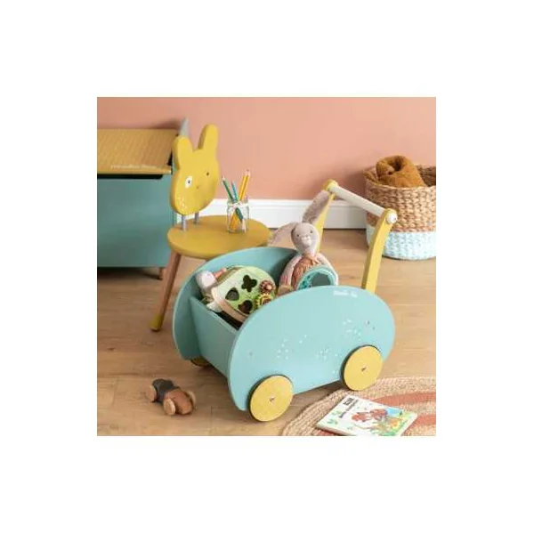 Chariot de marche Trois petits lapins - Moulin Roty - Jouet en bois