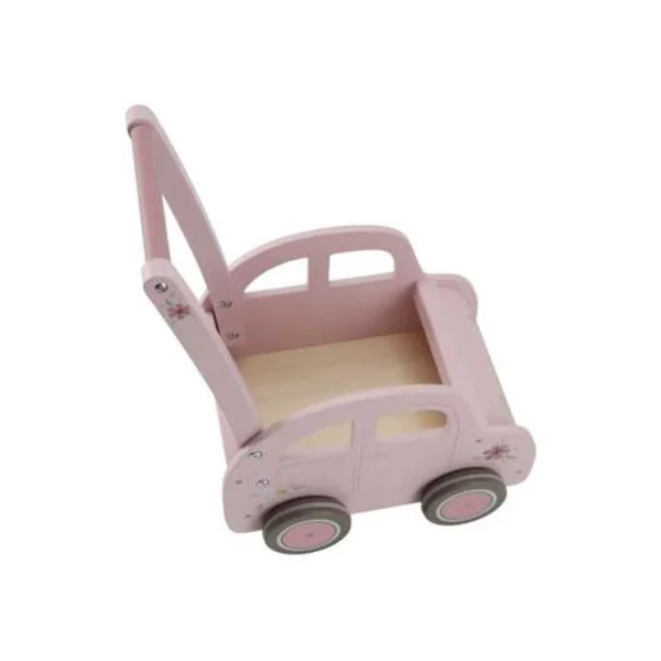 Chariot de marche voiture en bois Rose - Little Dutch - Jouet en bois