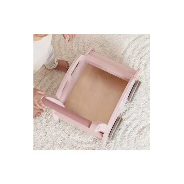 Chariot de marche voiture en bois Rose - Little Dutch - Jouet en bois