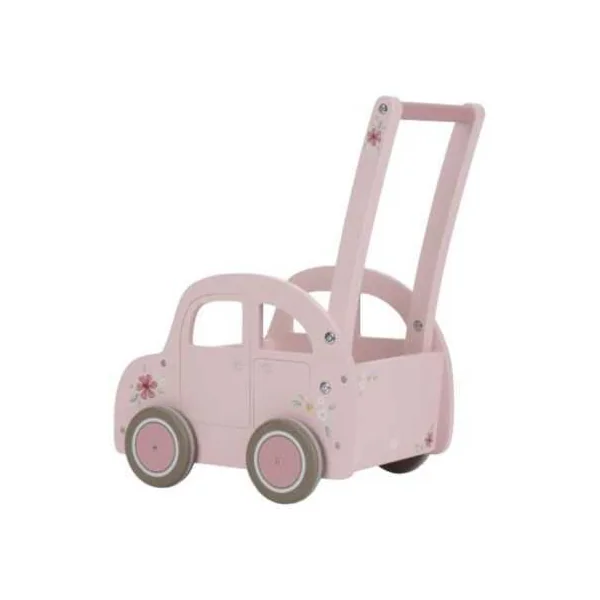 Chariot de marche voiture en bois Rose - Little Dutch - Jouet en bois