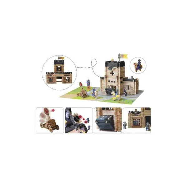 Château Fort et Catapulte Jeujura 270 pièces - Jeu de Construction Bois