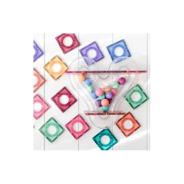 Circuit à Billes Connetix Pastel 106 Pièces | Jeu Magnétique 3 ans+