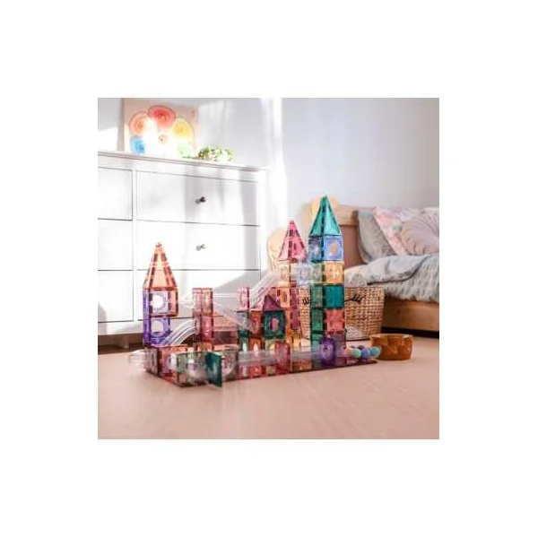 Circuit à Billes Connetix Pastel 106 Pièces | Jeu Magnétique 3 ans+