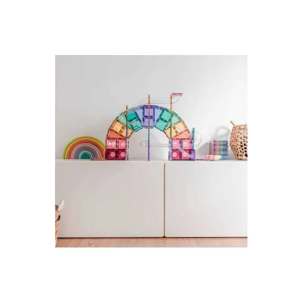 Circuit à Billes Connetix Pastel 106 Pièces | Jeu Magnétique 3 ans+