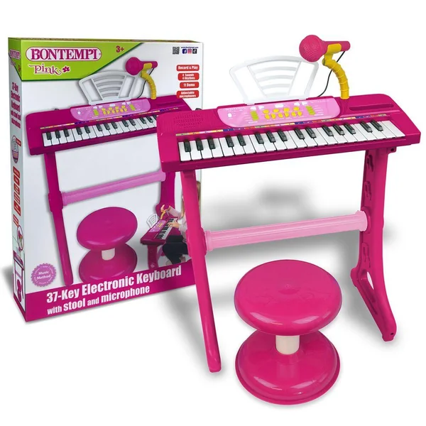 CLAVIER ELECTRONIQUE DE 37 TOUCHES AVEC MICRO PIEDS ET TABOURET 7 SONS