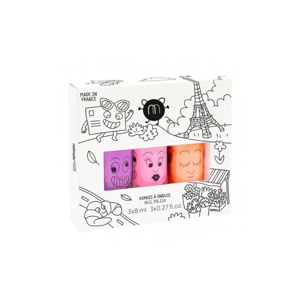 Coffret 3 vernis paris néon Nailmatic - Manucure Magique dès 3 ans