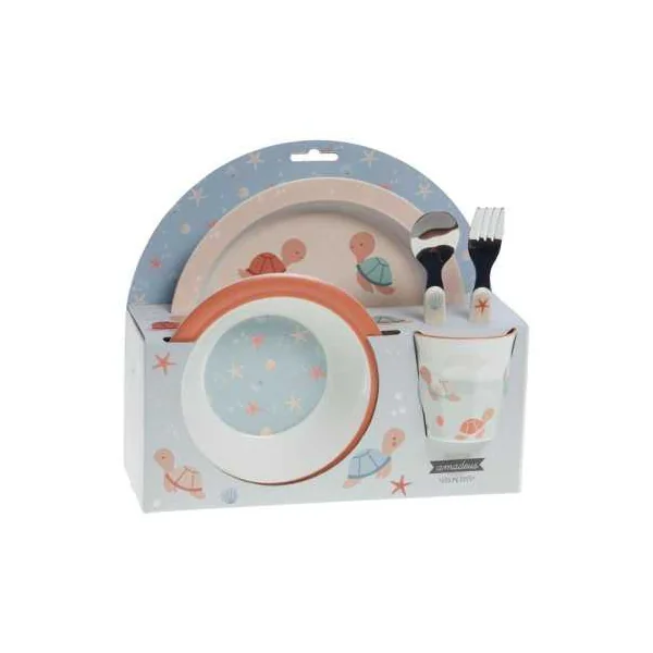 Coffret repas Lulu la tortue - Amadeus Les Petits - Cadeau de naissance