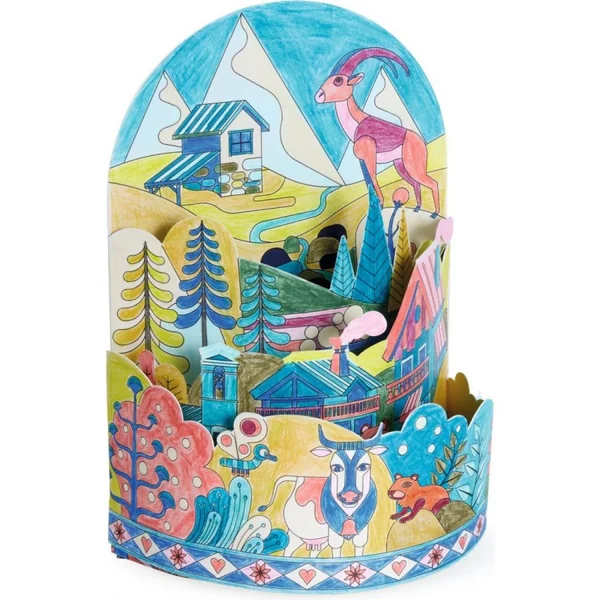 Coloriage 3D Au sommet... du monde - Djeco