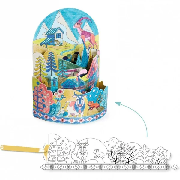 Coloriage 3D Au sommet... du monde - Djeco