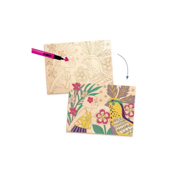 Coloriage sur bois Sweet girls - Djeco - Activité créative