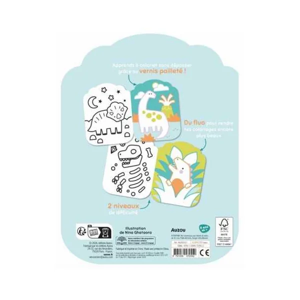 Coloriages je colorie sans dépasser dinosaures - Auzou