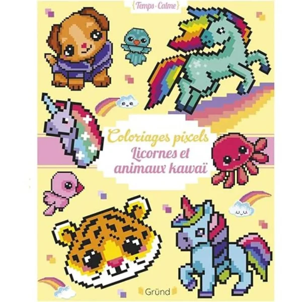 COLORIAGES PIXELS - LICORNES ET ANIMAUX KAWAI