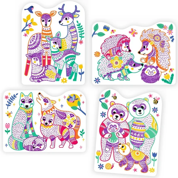 Coloriages à réveler : Familles de la forêt - Djeco