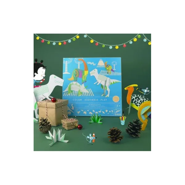 Colorie assemble et joue DIY Dinosaures - Djeco