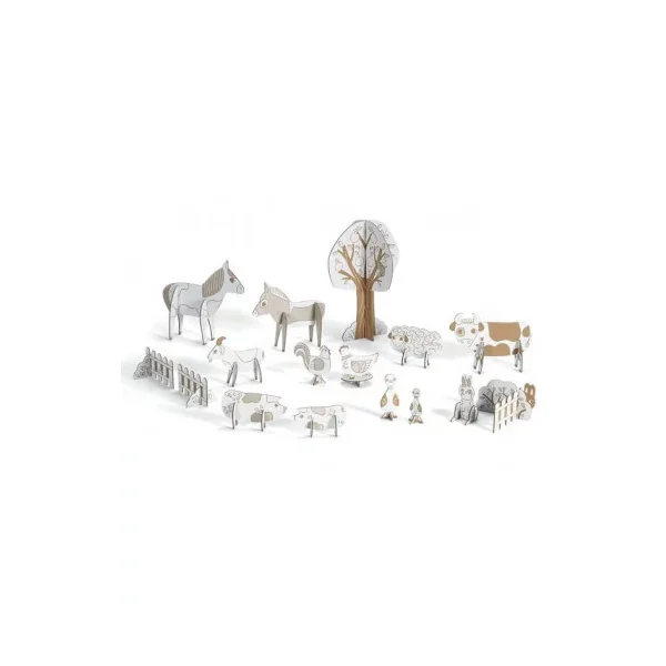 Colorie assemble et joue DIY Ferme - Djeco
