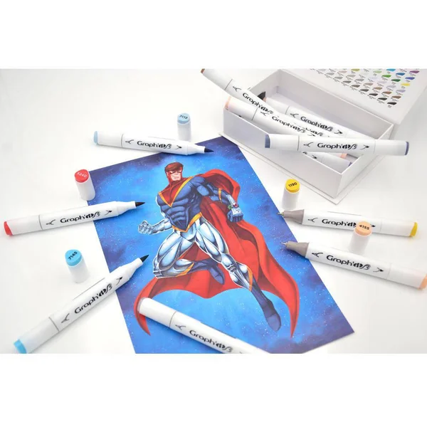COMICS - GRAPH'IT BRUSH ET EXTRA FINE SET 12 MARQUEURS