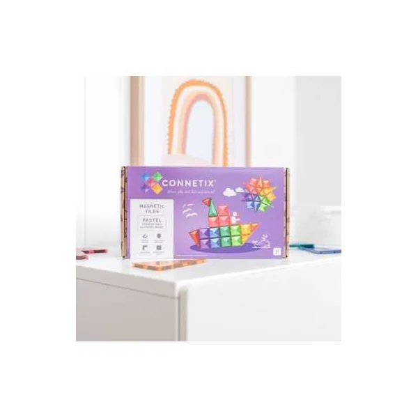 Connetix Tiles Pastel 64 Pièces | Pack de Démarrage dès 3 ans