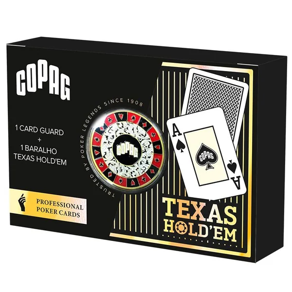 COPAG CARTE POKER PLASTIQUE TEXAS HOLD'EM - AVEC METAL CARD GUARD DEALER METAL