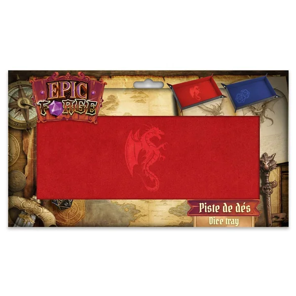 Couloir de Dés Dragon Rouge Cuir et Velours 20 x 40 cm