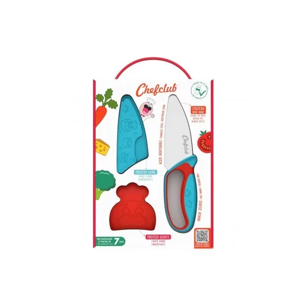 Couteau du Chef Chefclub Kids Bleu & Rouge | Sécurité dès 7 ans