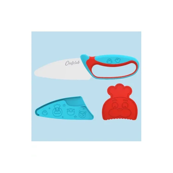 Couteau du Chef Chefclub Kids Bleu & Rouge | Sécurité dès 7 ans