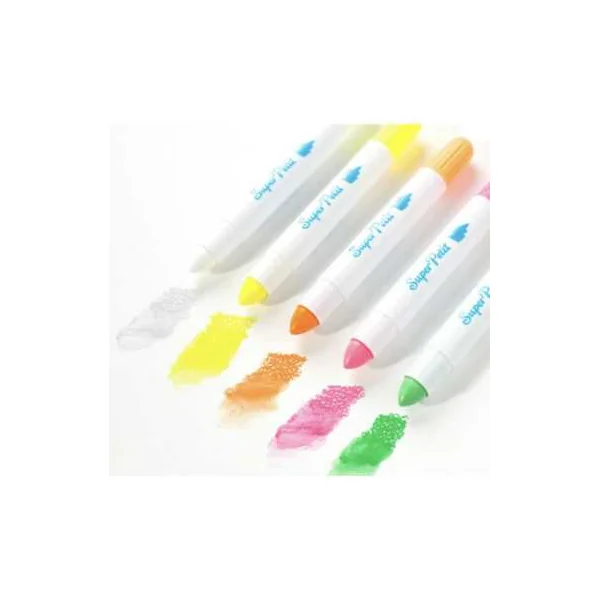 Crayons de Cire Néon Lavables SuperPetit - 5 Couleurs Fluo dès 3 ans