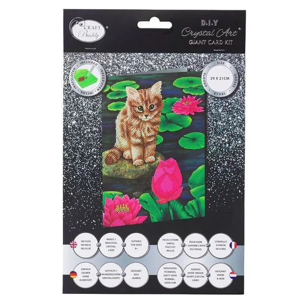 CRYSTAL ART KIT CARTE BRODERIE DIAMANT 21 X 29 CM CHATON