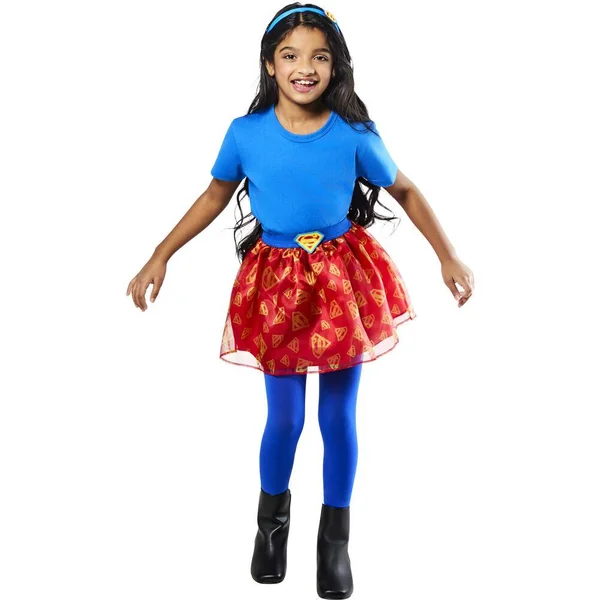 DC COMICS - DEGUISEMENT JUPE TUTU + SERRE-TETE SUPERGIRL - TAILLE UNIQUE 5-8 ANS