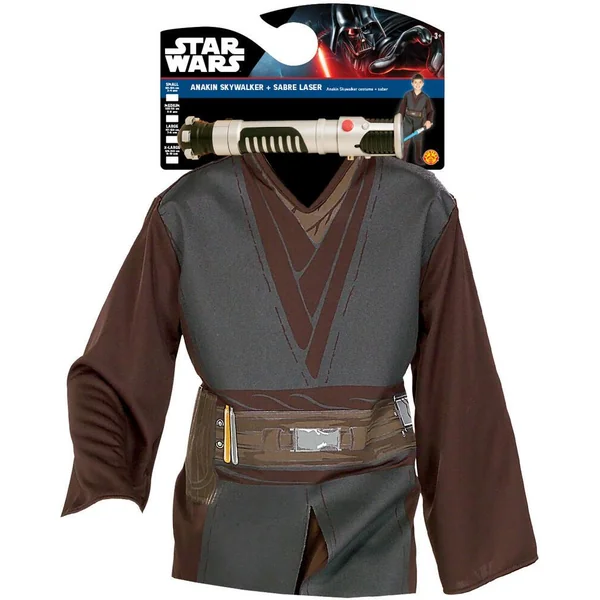 DEGUISEMENT ANNAKIN SKYWALKER + SABRE LASER LUMINEUX TAILLE S 3-4 ANS