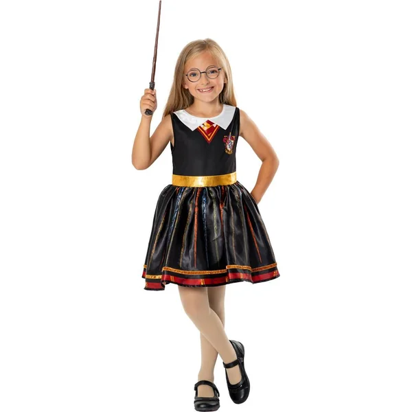 DEGUISEMENT ROBE LUXE HERMIONE + BAGUETTE + LUNETTES TAILLE L 7-8 ANS