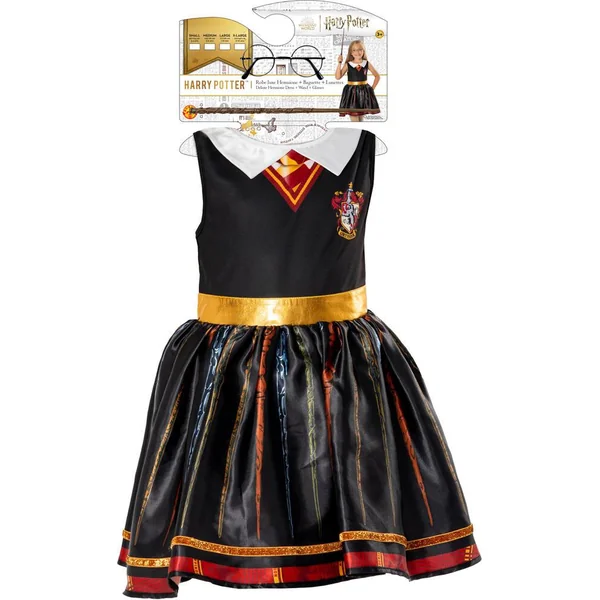 DEGUISEMENT ROBE LUXE HERMIONE + BAGUETTE + LUNETTES TAILLE L 7-8 ANS