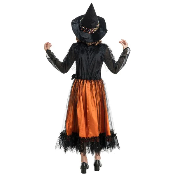 DEGUISEMENT SORCIERE LUCINDA ORANGE A SEQUINS TAILLE 140 CM 9-11 ANS