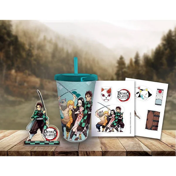 DEMON SLAYER - PACK GOBELET AVEC PAILLE 470ML ET ACRYL® ET STICKERS