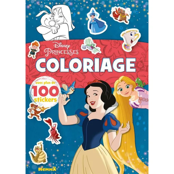 DISNEY PRINCESSES - COLORIAGE AVEC PLUS DE 100 STICKERS BLANCHE-NEIGE ET RAIPONCE