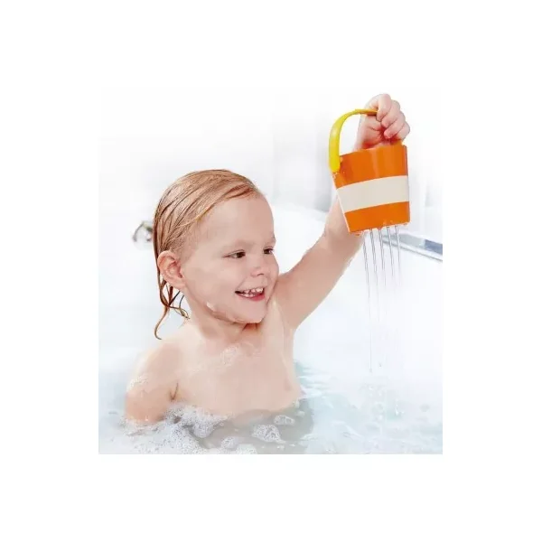 Ensemble de seaux colorés - jouets de bain Hape - LaPouleAPois.fr