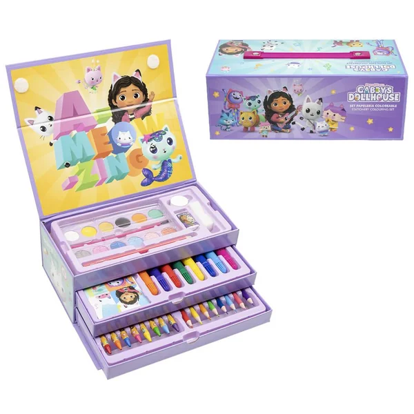 GABBY ET LA MAISON MAGIQUE - MALLETTE SET PAPETERIE COLORIAGE