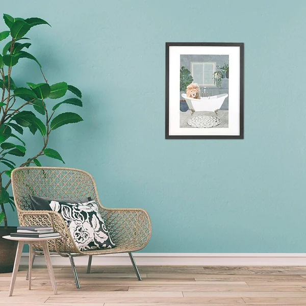 GBEYE - TIRAGE ENCADRE "LION TAKES A BATH PAR SARAH MAN" (40X50CM) X2