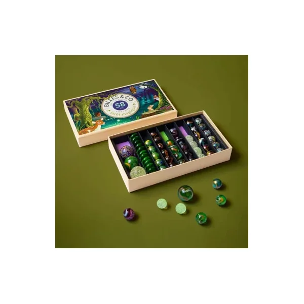 Grand Coffret 58 billes Foret Magique Billes & Co | Billes de collection