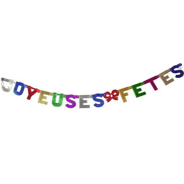 Guirlande JOYEUSES FETES métallisée, multicolore et articulée - Rubies