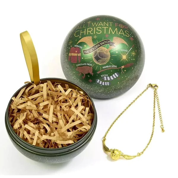 HARRY POTTER - BOULE DE NOEL ALL I WANT FOR CHRISTMAS - BRACELET VIF D’OR