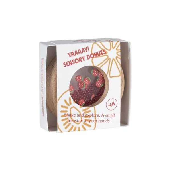 Hochet Sensoriel Fraise Petit Boum | Jouet d'éveil dès 3 mois