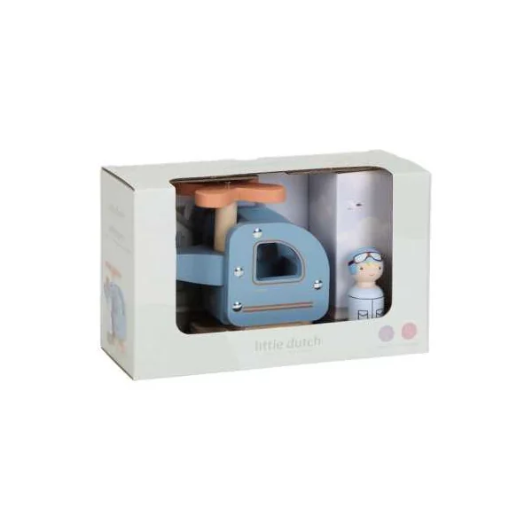 Hélicoptère avec figurine - Little Dutch - Jouet en bois - Dès 18 mois