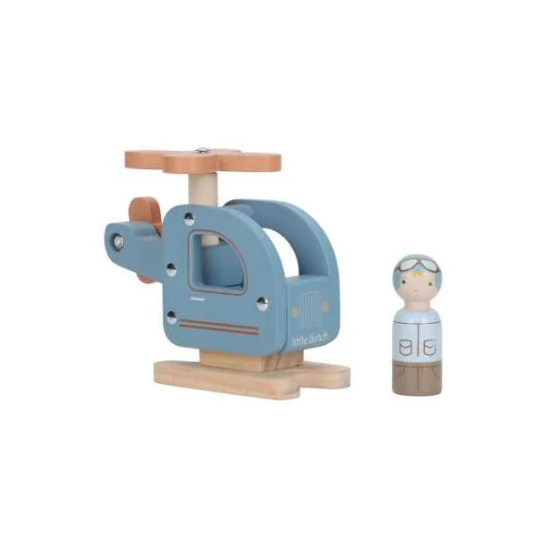 Hélicoptère avec figurine - Little Dutch - Jouet en bois - Dès 18 mois