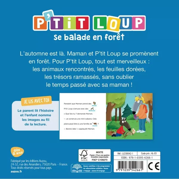 Je lis avec toi : P'tit loup se balade en forêt - Auzou