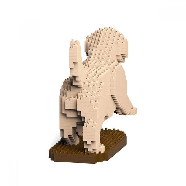 JEKCA BLOCS DE CONSTRUCTION -CHIEN GOLDEN RETRIEVER QUI LEVE LA PATTE BEIGE