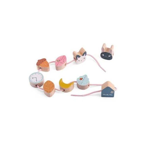 Jeu de perles en bois à enfiler Après la pluie - Moulin Roty