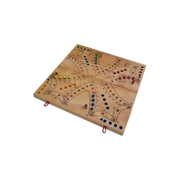 Jeu de Toc 4 Joueurs XL Hévéa - Atelier Mikado - Petits Chevaux avec des cartes