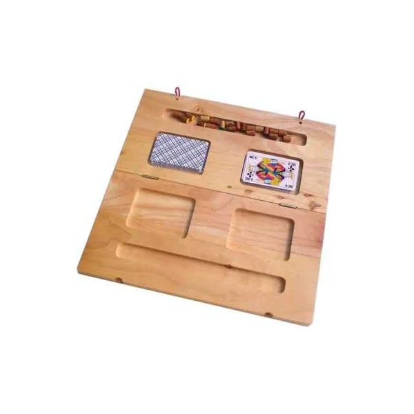 Jeu de Toc 4 Joueurs XL Hévéa - Atelier Mikado - Petits Chevaux avec des cartes